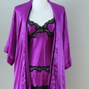 Satin and Lace Slip with Robe